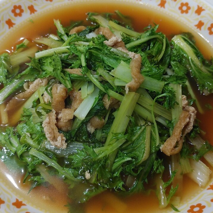 京菜と油揚げ煮